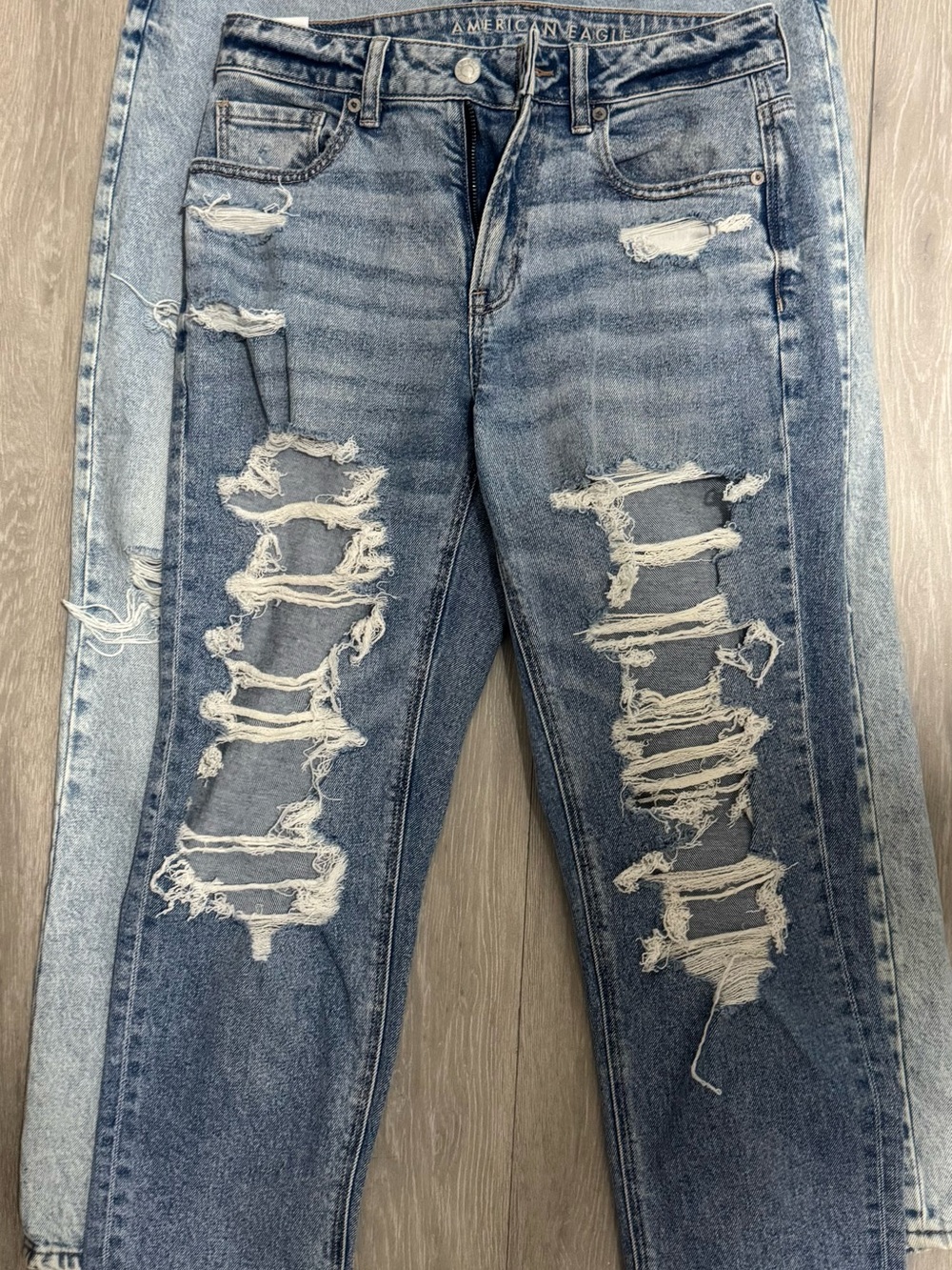 American Eagle Slim Straight Ripped Blue Jeans and &denim jeans